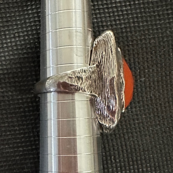 Thai 925 Sterling Silver w Faceted Carnelian Ring Size 7 Hallmarked "CID" - Picture 4 of 11